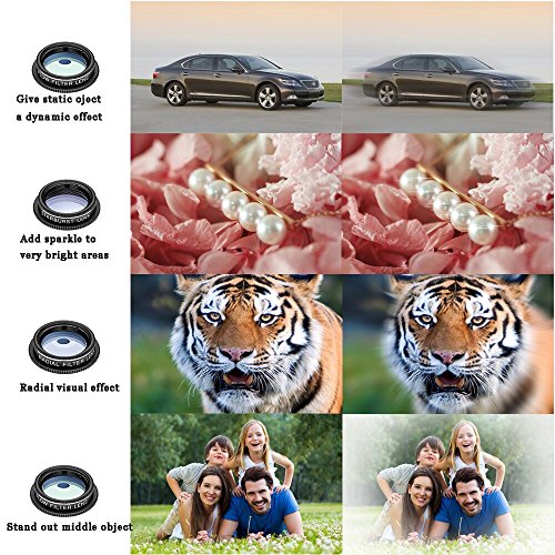 11 in 1 Phone Camera Lens Kit - Fisheye, Wide Angle, Macro, Zoom, Filters - Compatible with iPhone, Samsung, and Most Smartphones