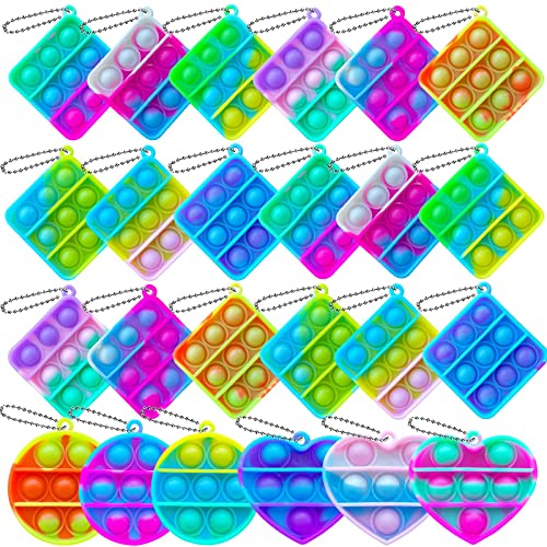Mini Push Pop Bubble Fidget Toys for All Ages-24 pack