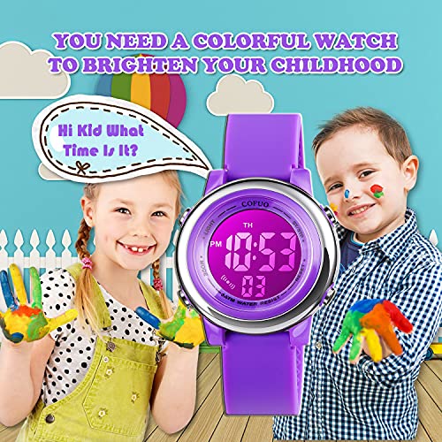 Kids Waterproof Digital Sport Watch (Girls/Boys, LED Alarm Stopwatch)