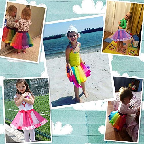 Colorful Rainbow Tutu with Hair Bows for Toddlers