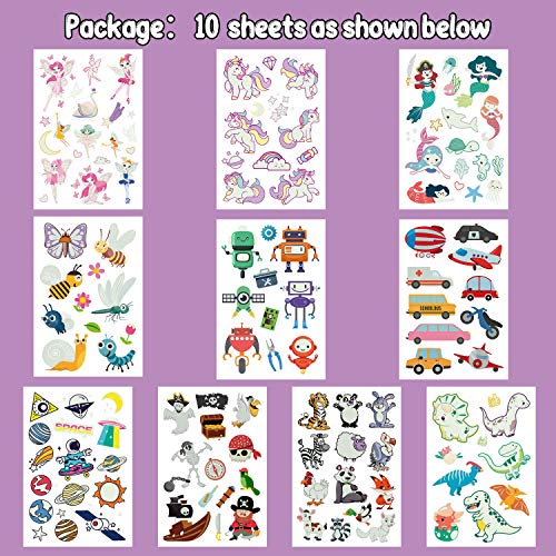 PARTYWIND Luminous Temporary Tattoos for Kids