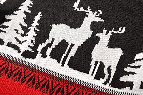 SSLR Boys' Santa Sweater, Red/Black, Medium