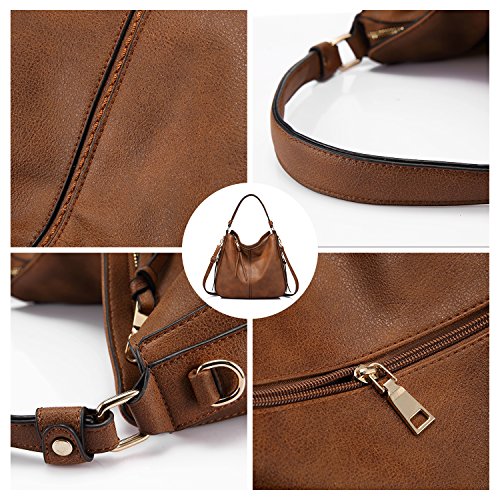 Large Designer Faux Leather Bucket Hobo Bag