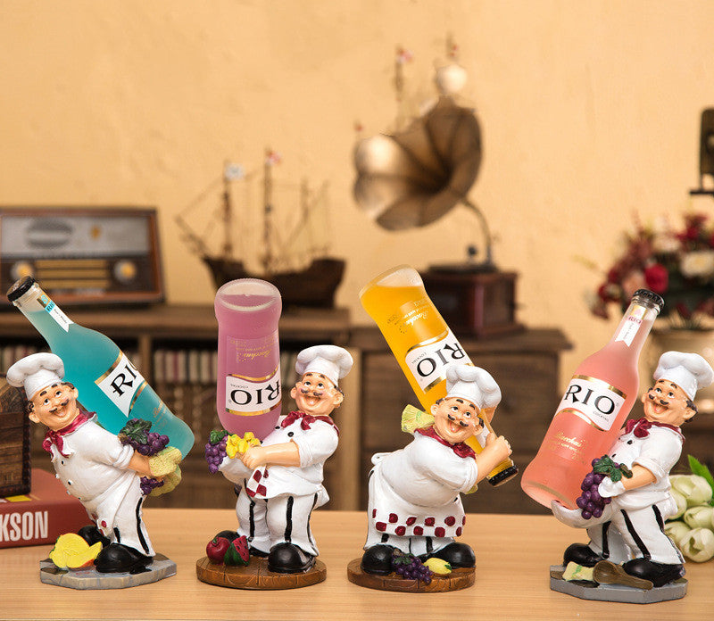 Chef Wine Rack Decoration