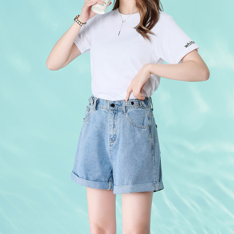 Women's Slim Elastic Denim Shorts