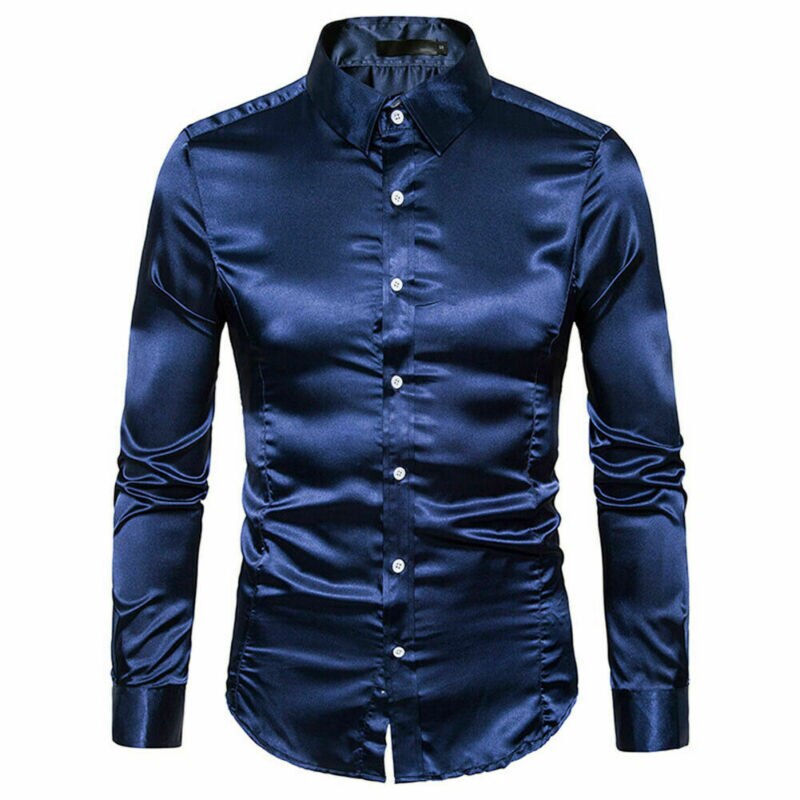 Plus Size Silk Men's Dress Shirt