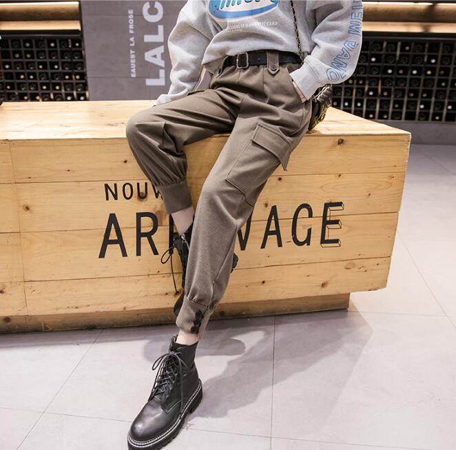 Streetwear Woolen Cargo Pants