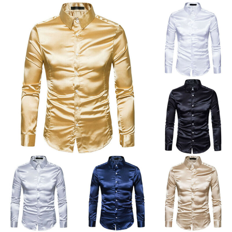 Plus Size Silk Men's Dress Shirt