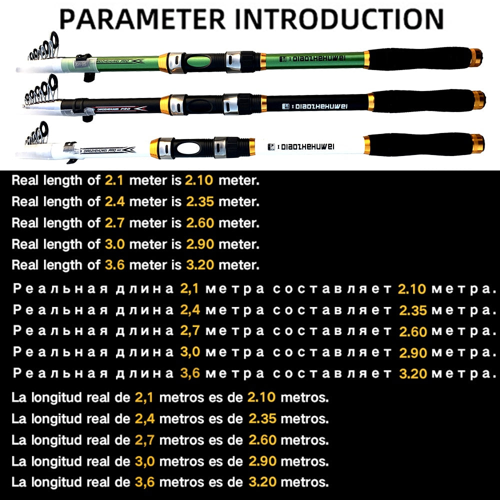 GHOTDA Carp Fishing Rod - Carbon Fiber Telescopic Pole