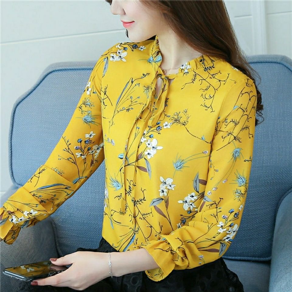 Floral Lace Up Blouse for Women