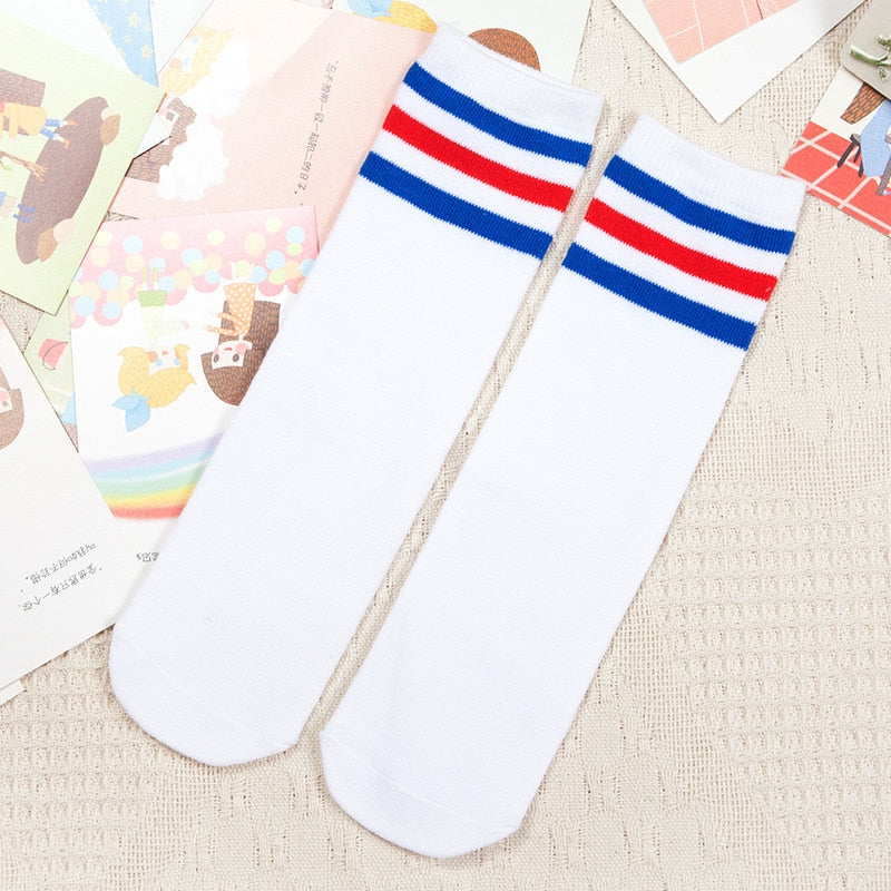 Football Striped Kids Knee High Socks