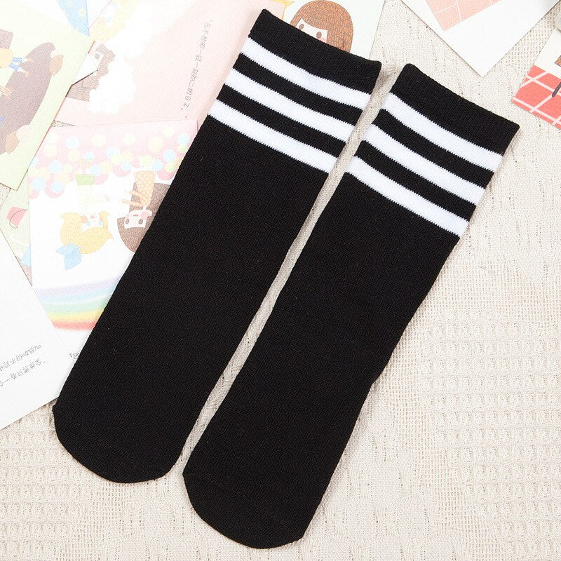Football Striped Kids Knee High Socks