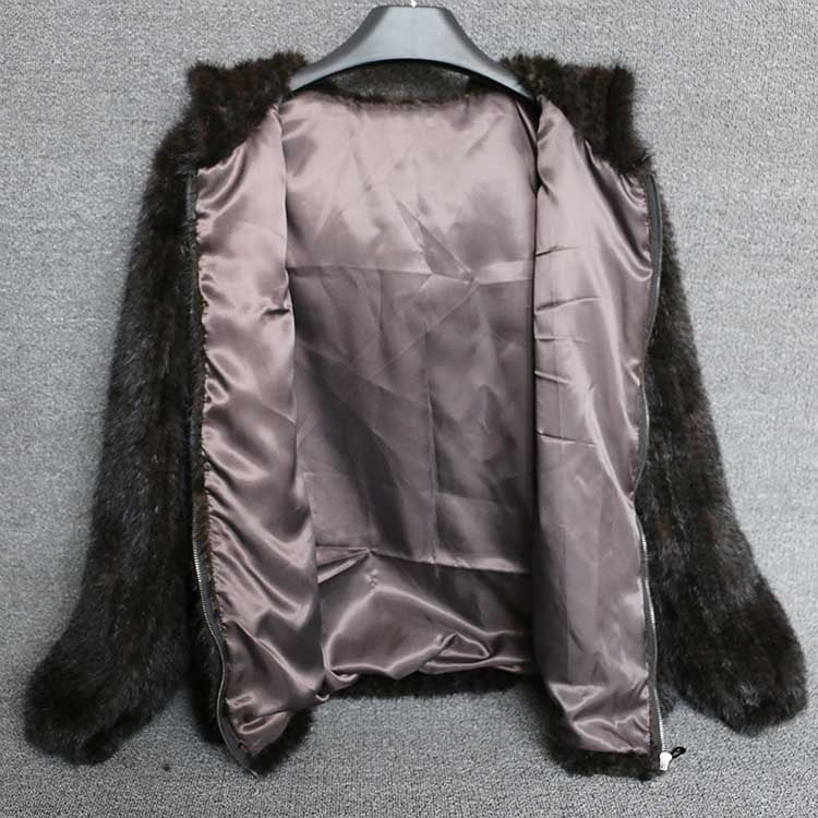 Mink Fur Knitted Coat for Women