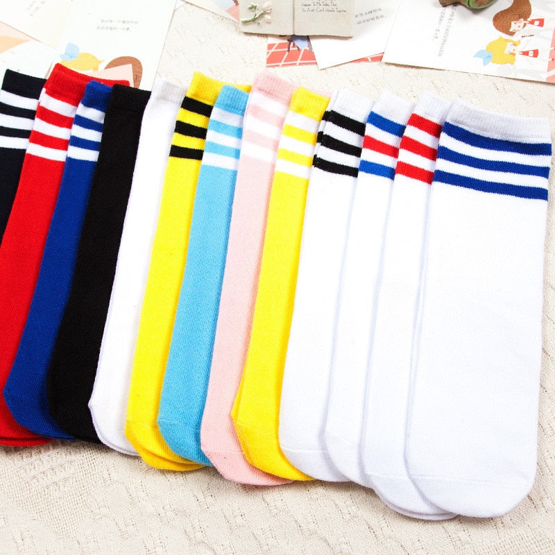Football Striped Kids Knee High Socks