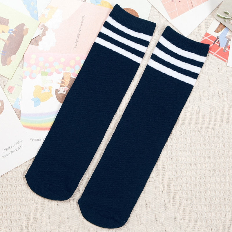 Football Striped Kids Knee High Socks