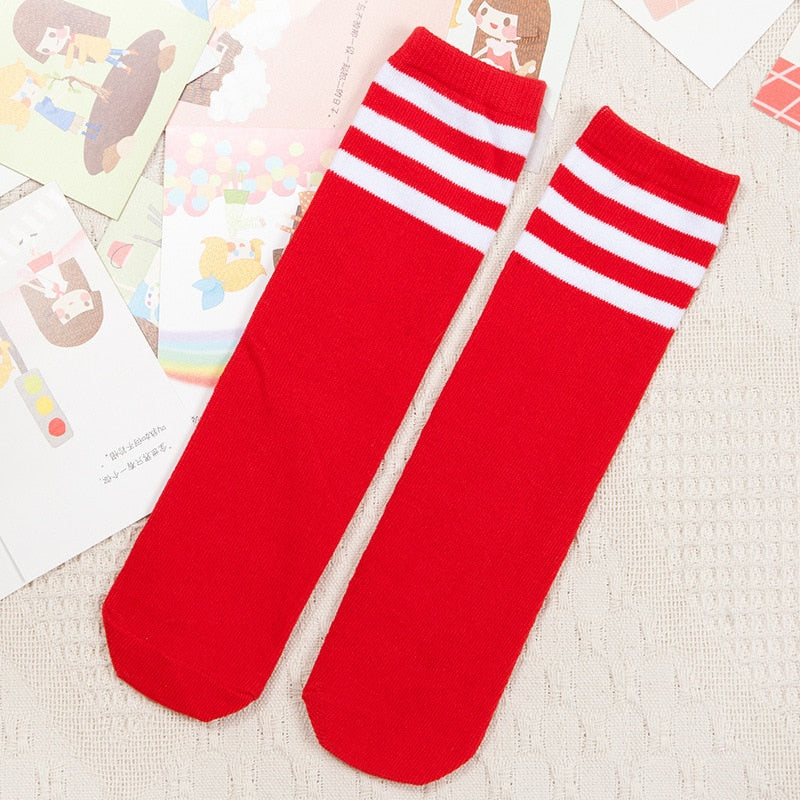 Football Striped Kids Knee High Socks