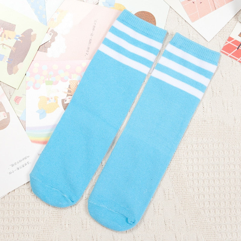 Football Striped Kids Knee High Socks