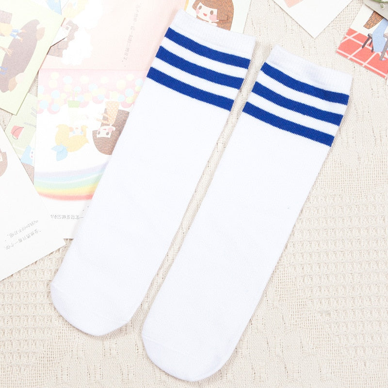 Football Striped Kids Knee High Socks