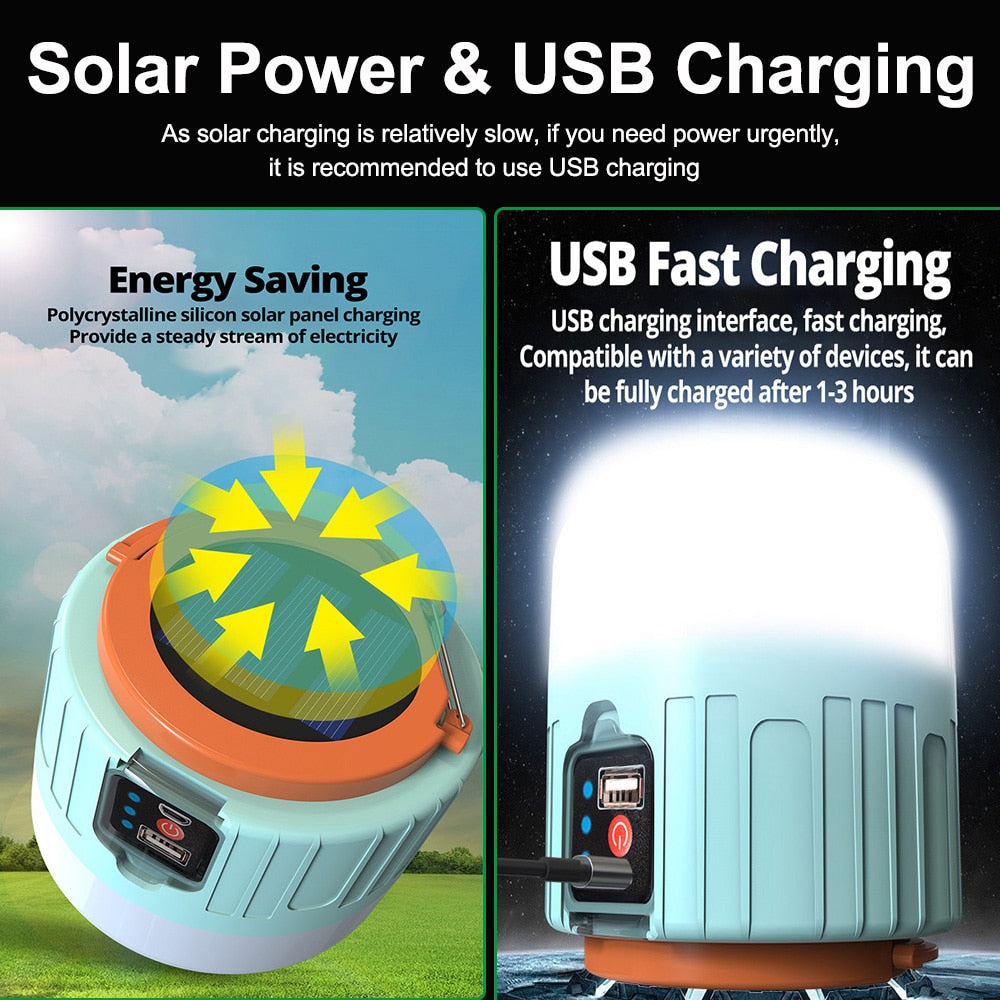 Solar LED Camping Light Bulb