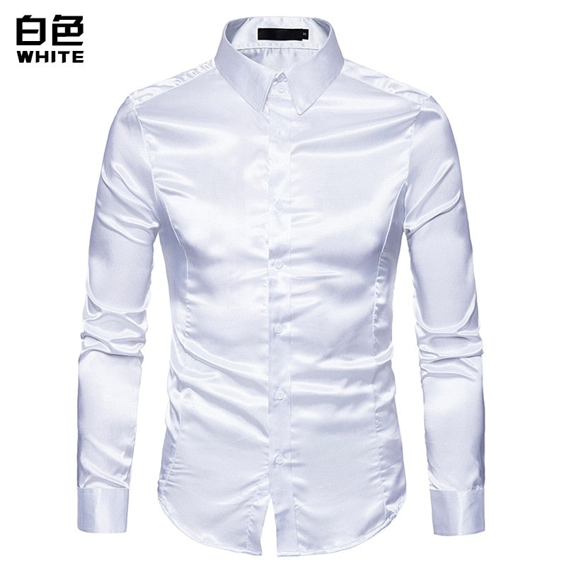 Plus Size Silk Men's Dress Shirt