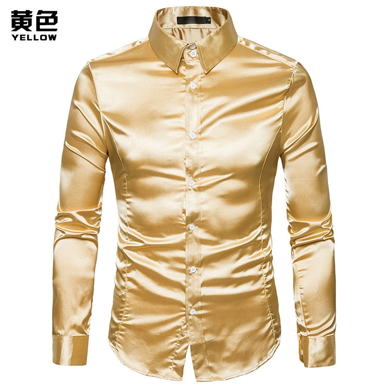 Plus Size Silk Men's Dress Shirt