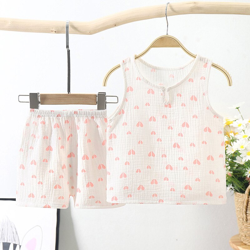 Cotton Tank Top and Shorts Set for Boys and Girls