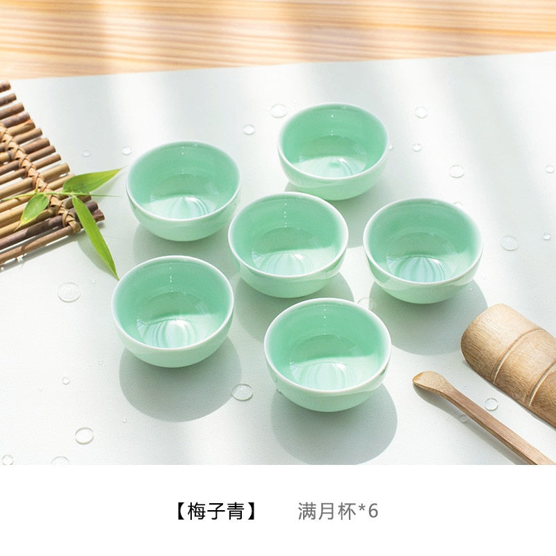 Blue and White Ceramic Tea Cup Set