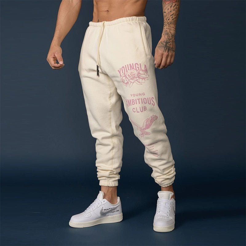 Pattern Print Slim Sweatpants for Men