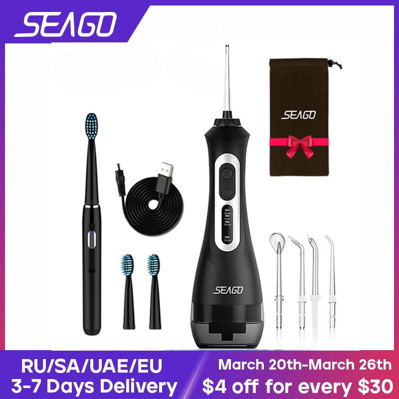 Seago Rechargeable Electric Toothbrush with Water Flosser