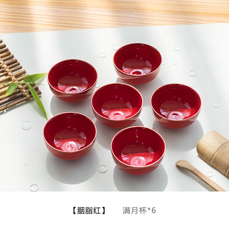 Blue and White Ceramic Tea Cup Set