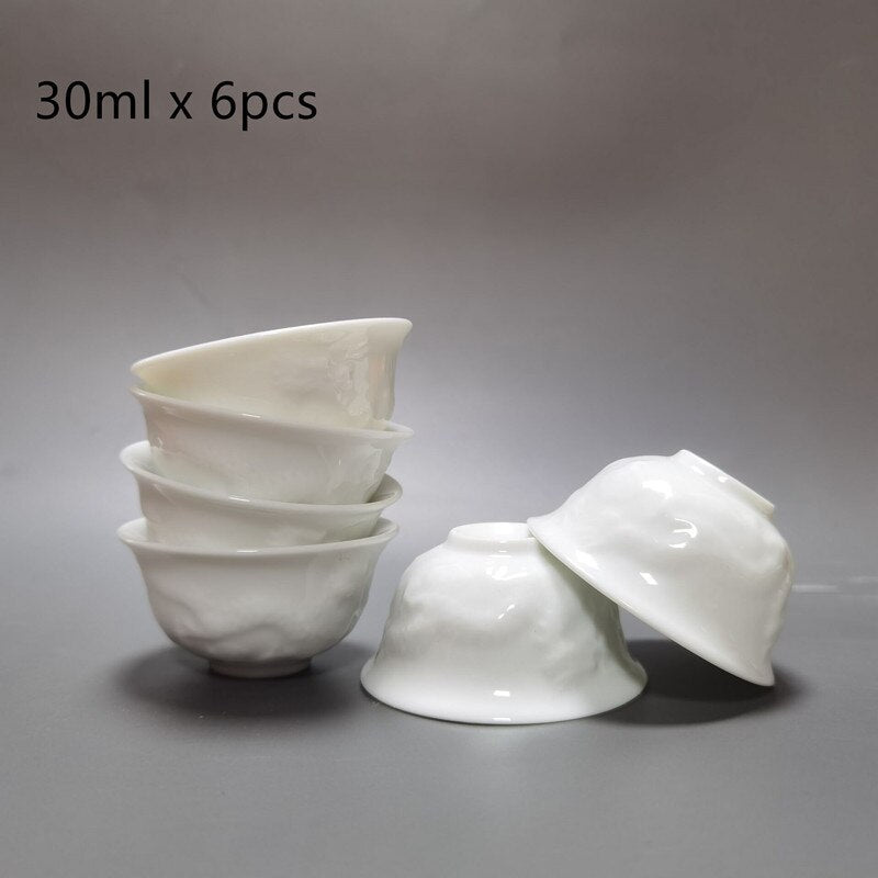 Blue and White Ceramic Tea Cup Set