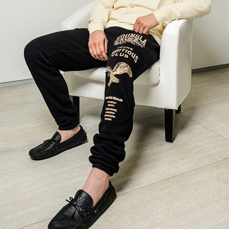 Pattern Print Slim Sweatpants for Men