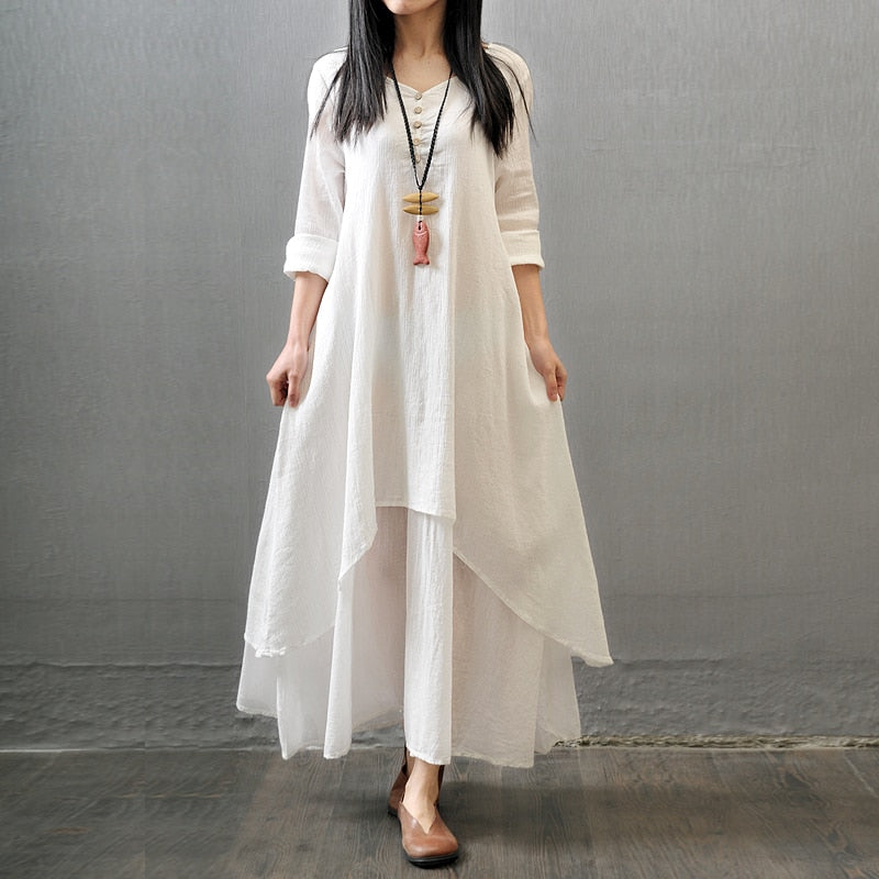 Vintage Ethnic Maxi Dress - Indian/Pakistani Style