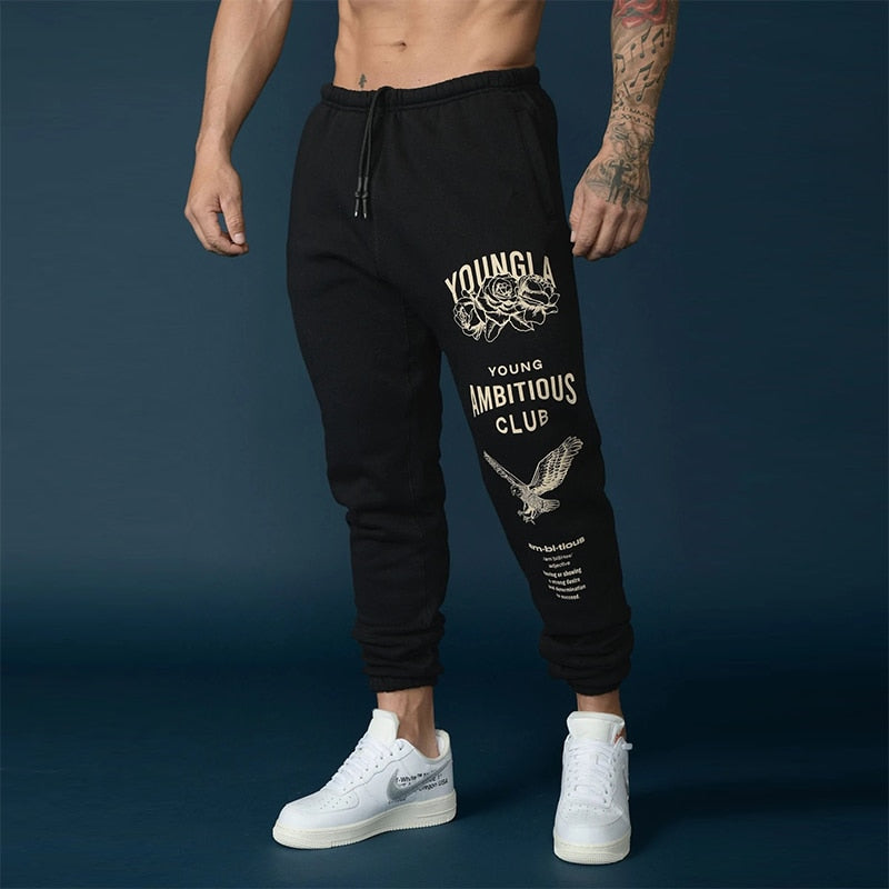 Pattern Print Slim Sweatpants for Men