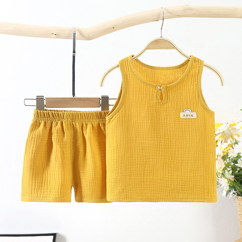 Cotton Tank Top and Shorts Set for Boys and Girls