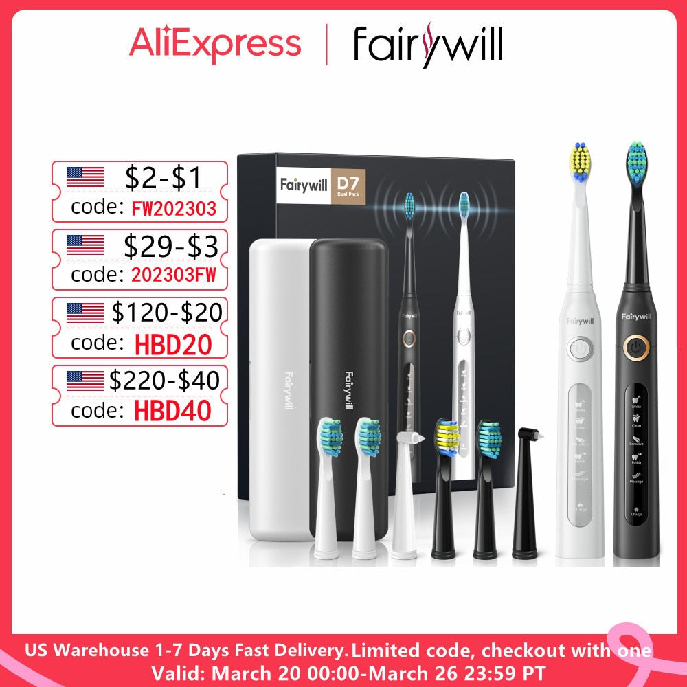Fairywill Sonic Electric Toothbrush Set