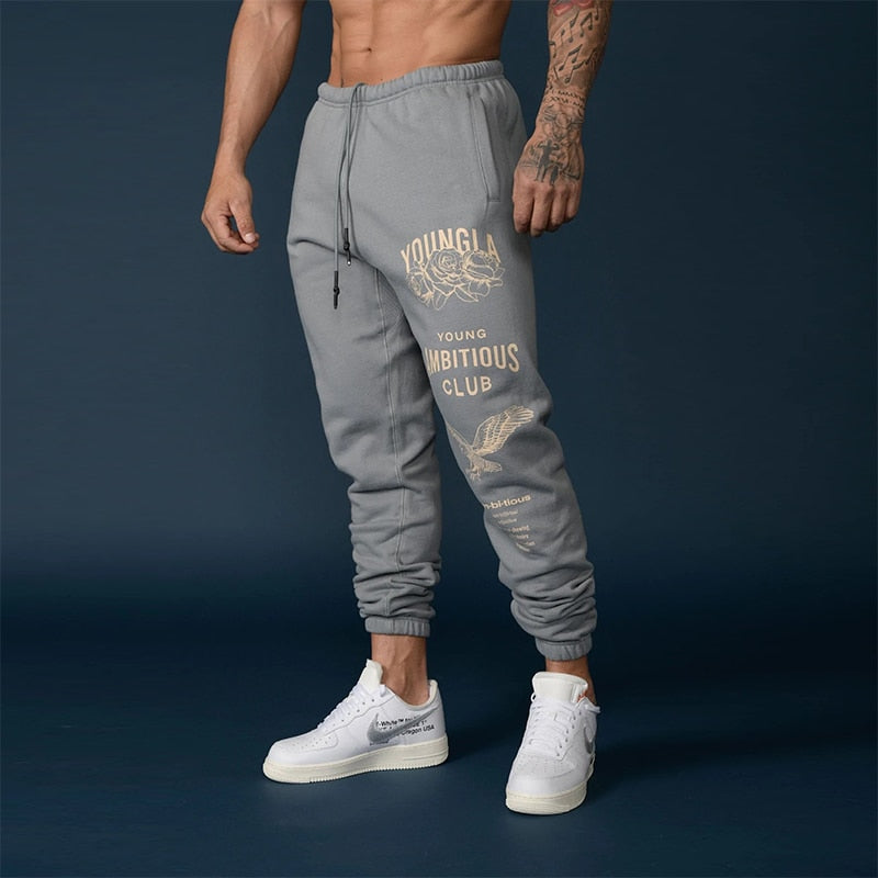 Pattern Print Slim Sweatpants for Men