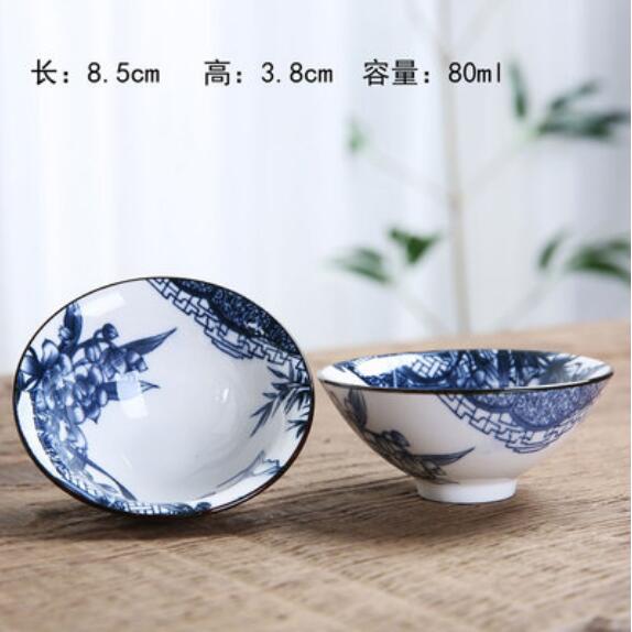 Blue and White Ceramic Tea Cup Set