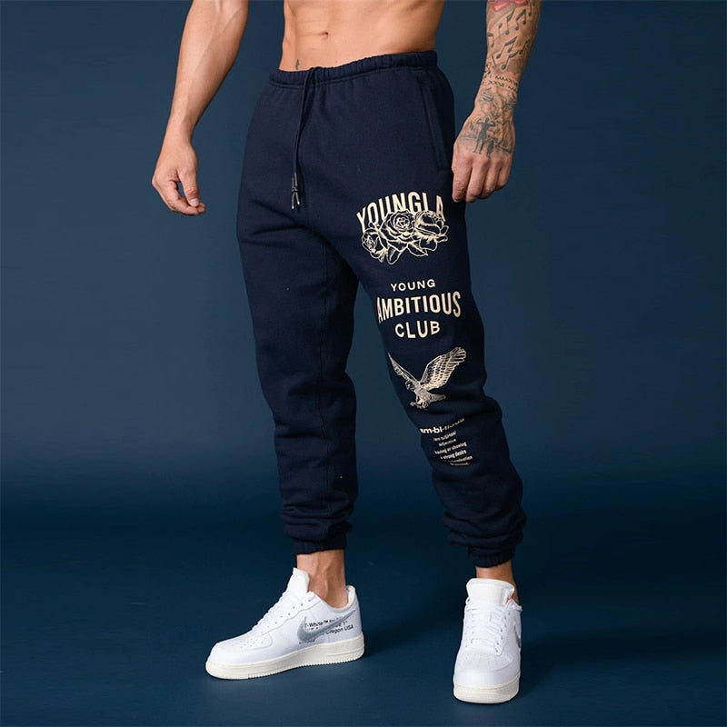 Pattern Print Slim Sweatpants for Men