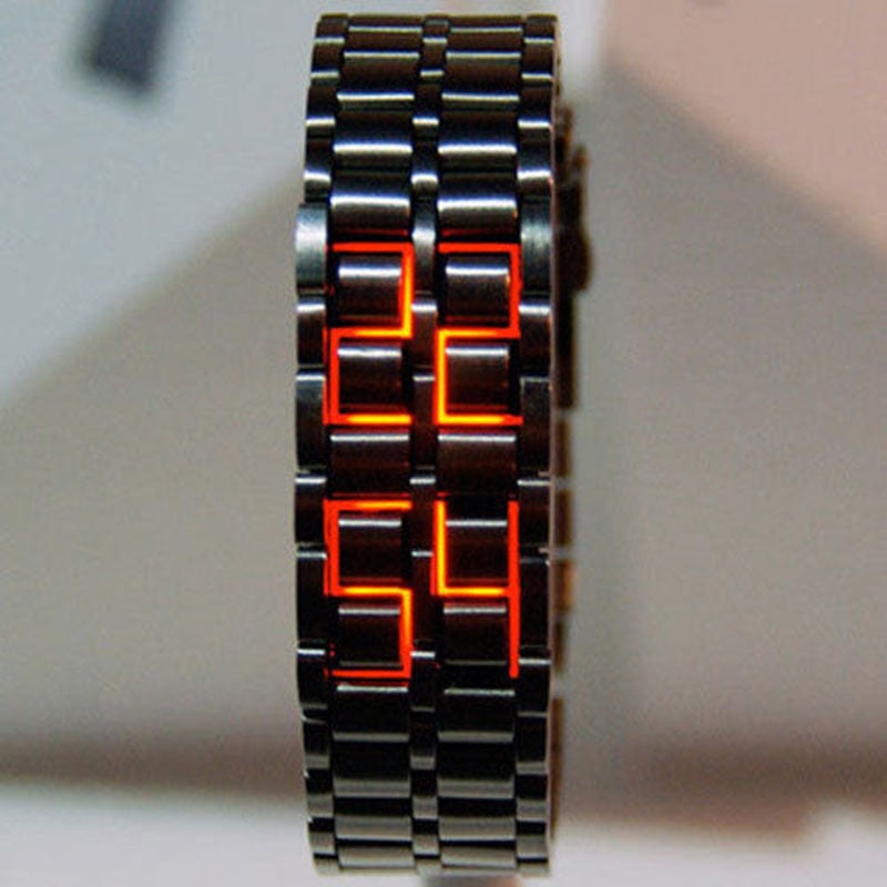 Full Metal Digital Lava Watches for Men and Boys