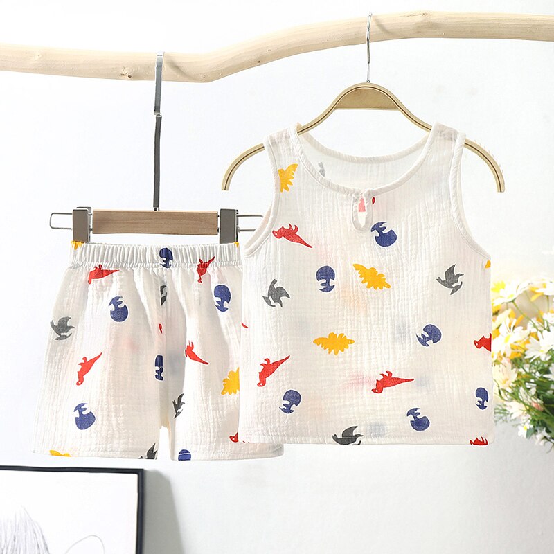 Cotton Tank Top and Shorts Set for Boys and Girls