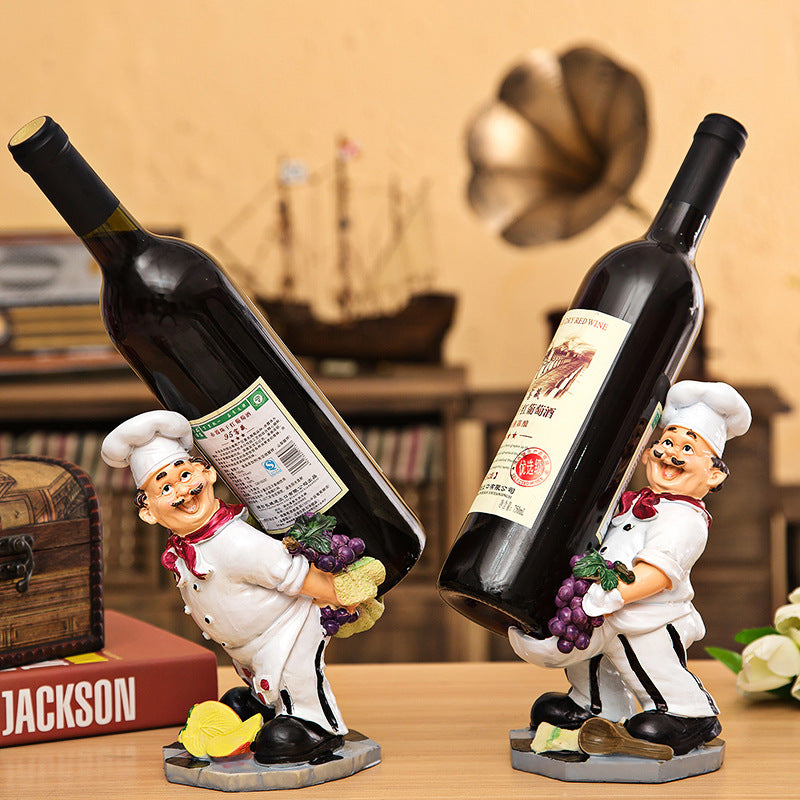 Chef Wine Rack Decoration