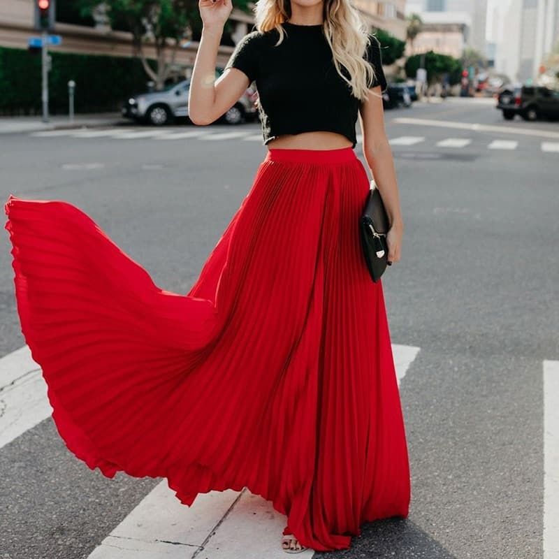 High Waist Long Skirt