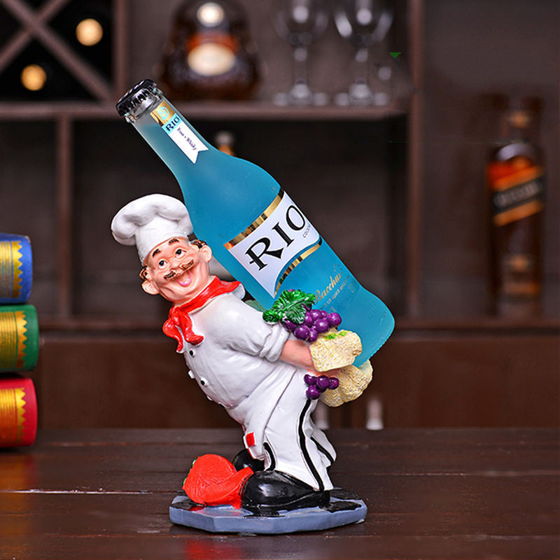 Chef Wine Rack Decoration