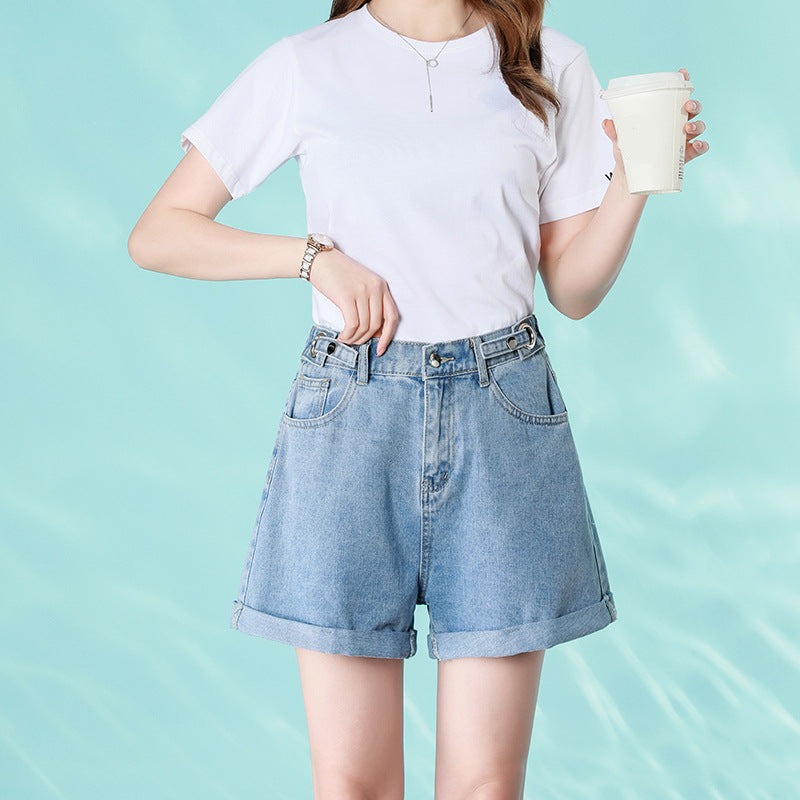 Women's Slim Elastic Denim Shorts